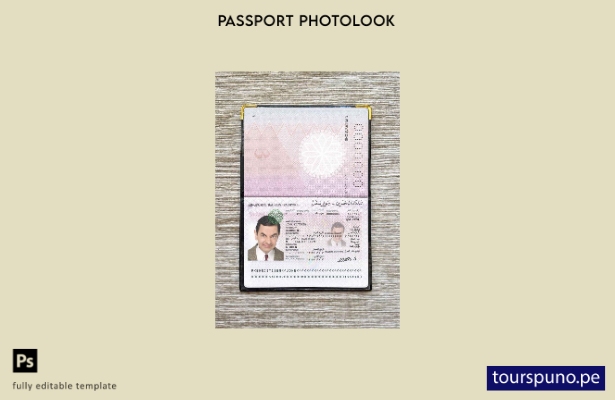 Plantilla de apariencia de foto de pasaporte de Bahrein lista para imprimir